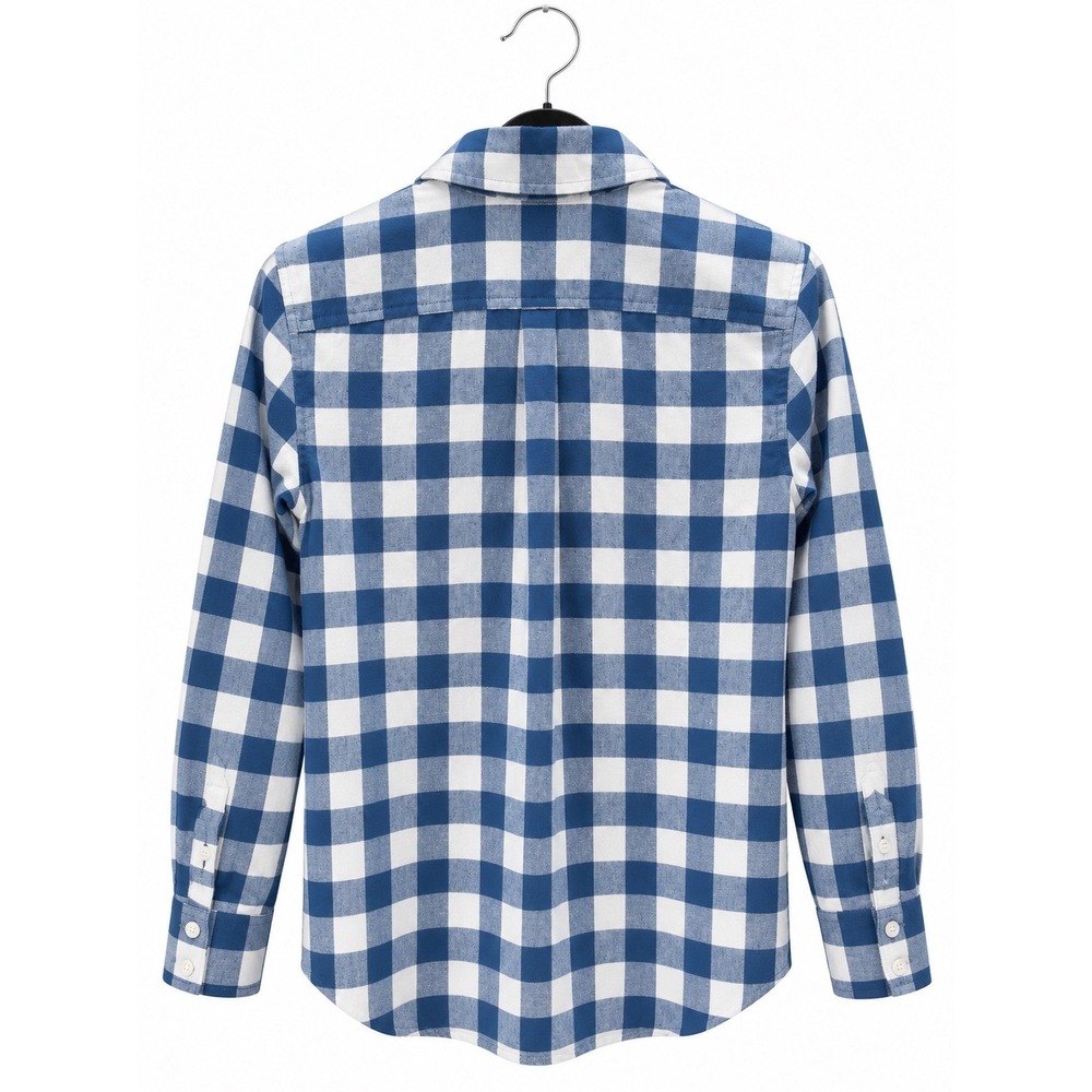 Vineyard Vines Performance Relaxed Shirt Womens 4 Blue White Buffalo Check Plaid